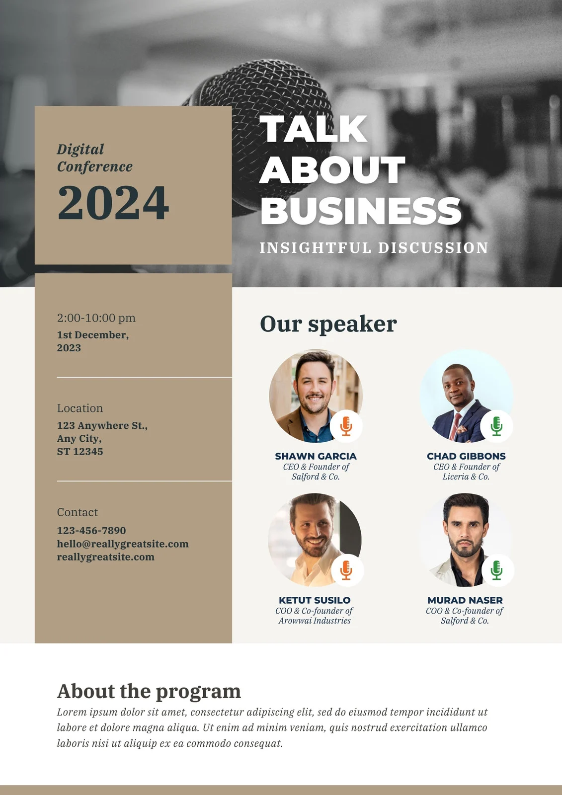 Brown Modern Business Conference Poster Template